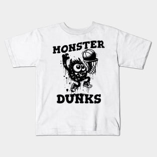 Monster Dunks! 🏀 Funny Basketball Monster Kids T-Shirt